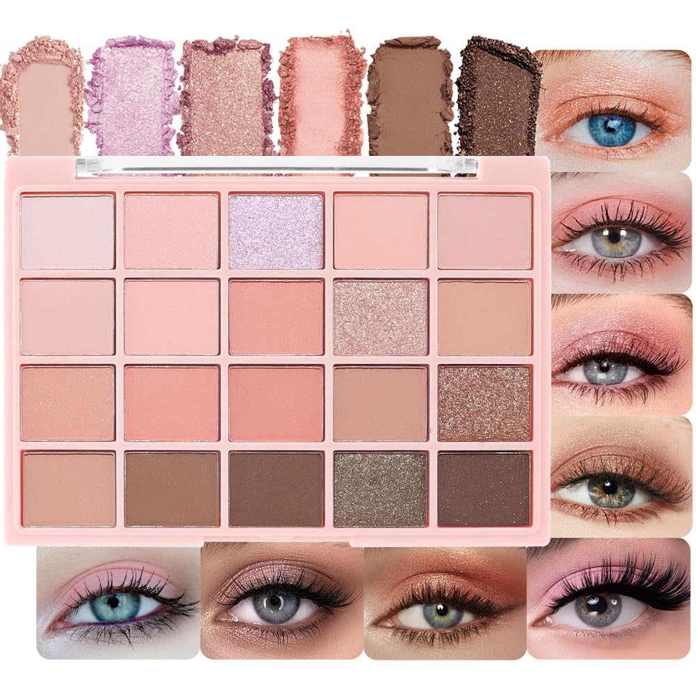 Cakaila 20-Color Matte Eyeshadow Palette - Waterproof, Ultra-Blendable Travel Makeup Kit