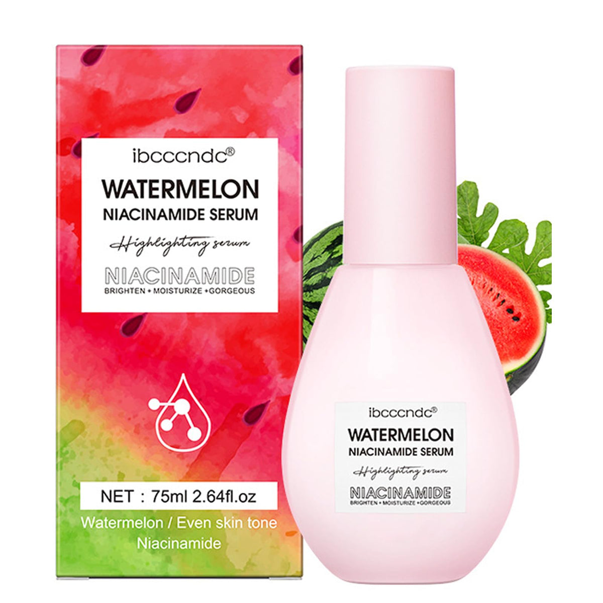 Yeweian Watermelon Niacinamide Serum - Hydrating & Brightening Facial Serum With Hyaluronic Acid 75Ml