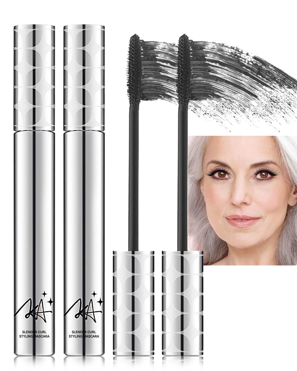 Lestpola 2Pcs Black Mascara For Mature Women 60+ | Waterproof, Volumizing, Hypoallergenic