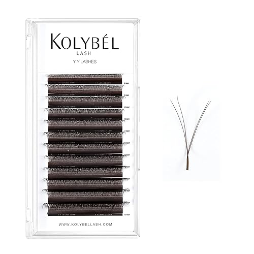 Kolybel Brown Eyelashes Extension 0.07mm C Curl 8-15mm 2D Soft Matte Volume Lash Mixed