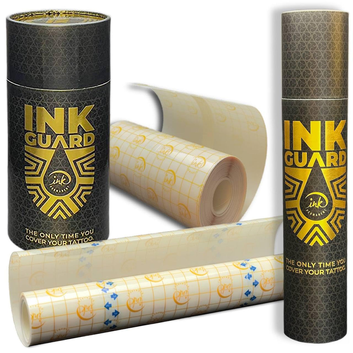 Ink Guard Tattoo Aftercare Bandage Kit, Waterproof, Extra Adhesive, 6&quot;X32' & 10&quot;X6'