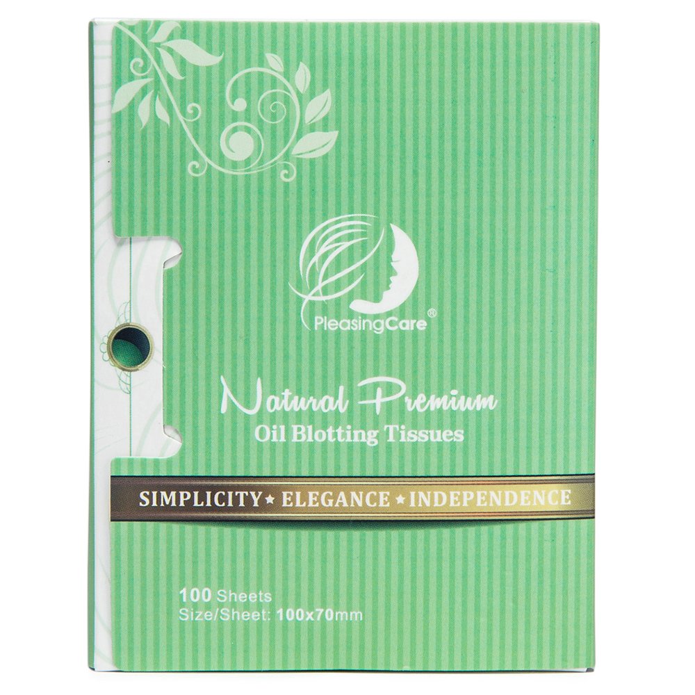 Pleasingcare Natural Green Tea Oil Blotting Tissues - 100 Count, Linen, Easy To Carry