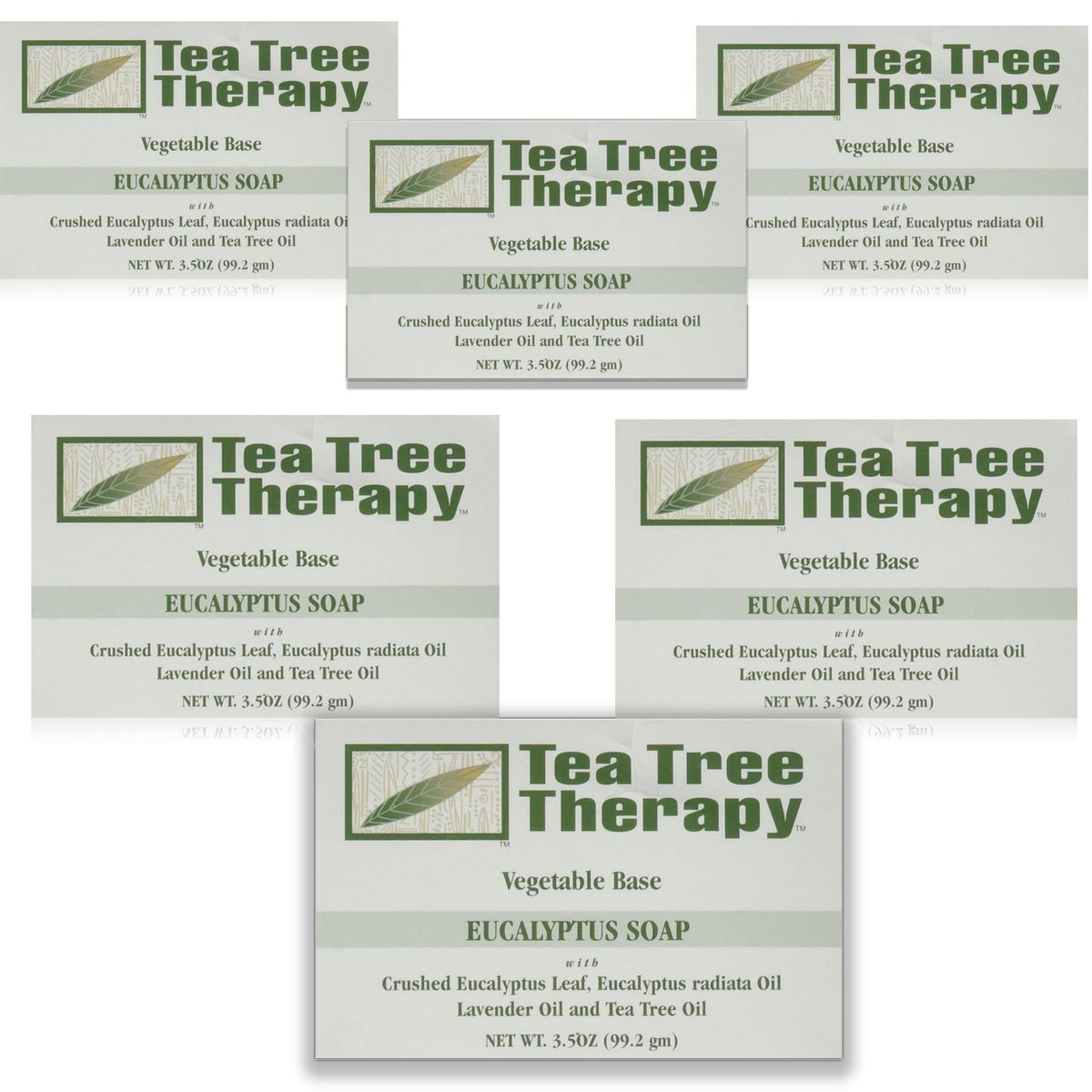 Tea Tree Therapy Eucalyptus Vegetable Base Bar Soap, 6 Count, 21 Ounce