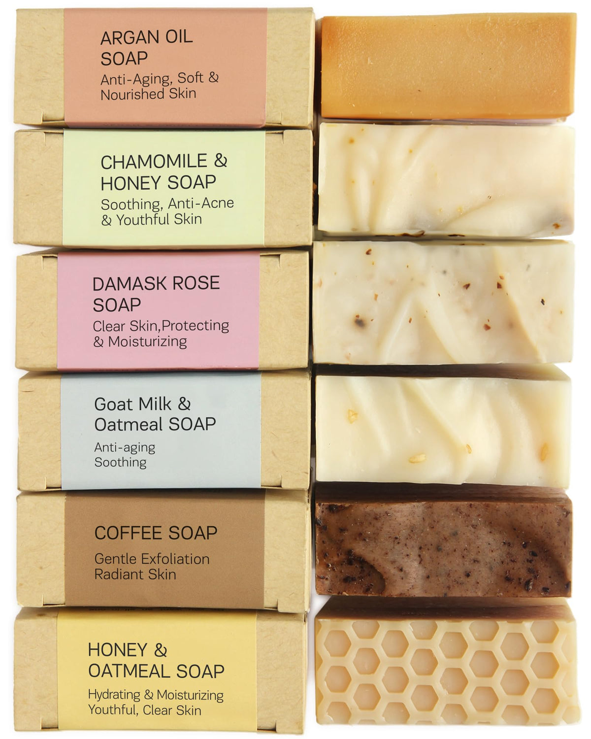 Authentic Bath & Soap Bar Soap Set - Natural Anti-Aging Moisturizing For Men & Women (Pack Of 6)