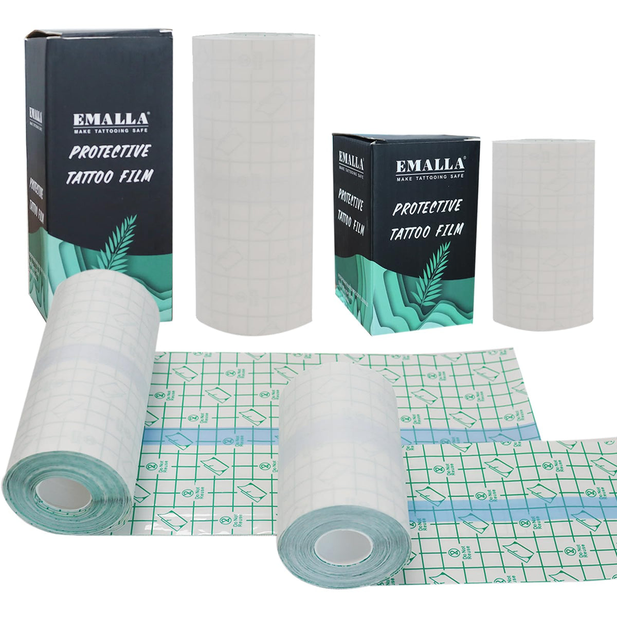 Sotica Tattoo Aftercare Bandage - Waterproof Second Skin Wraps, 2 Rolls (4&quot; & 6&quot;) For Healing