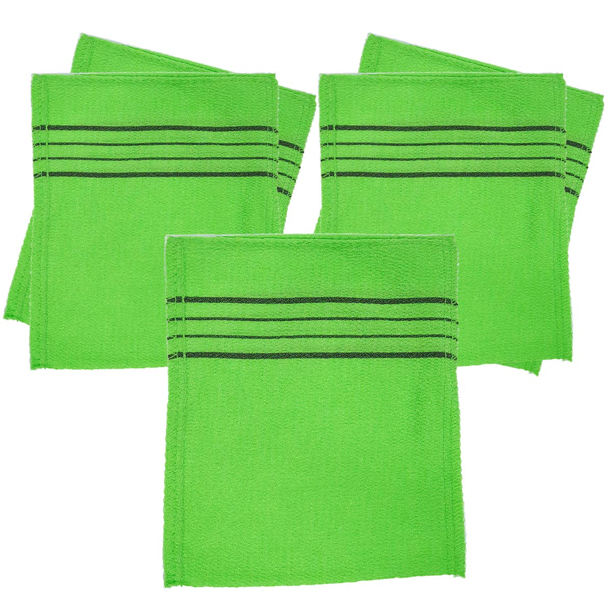 Korean Italy Towel Korean Exfoliating Bath Washcloth, Green, Small (5 Count), Rayon