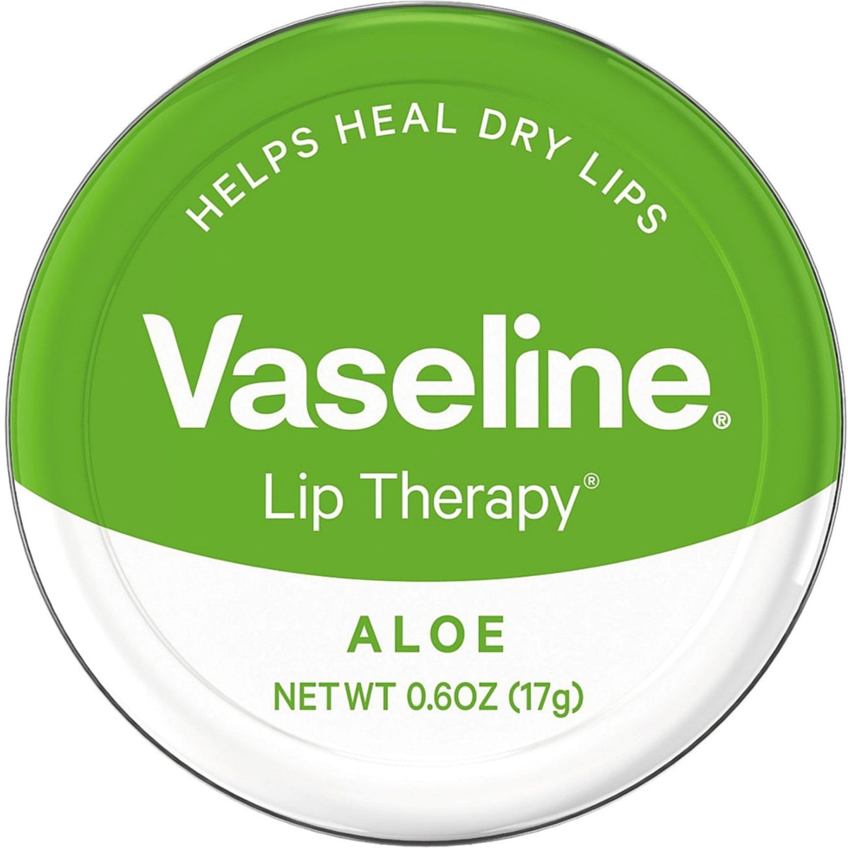 Vaseline Aloe Vera Lip Therapy Balm Tin, 0.6 Oz - Moisturizing Lip Care