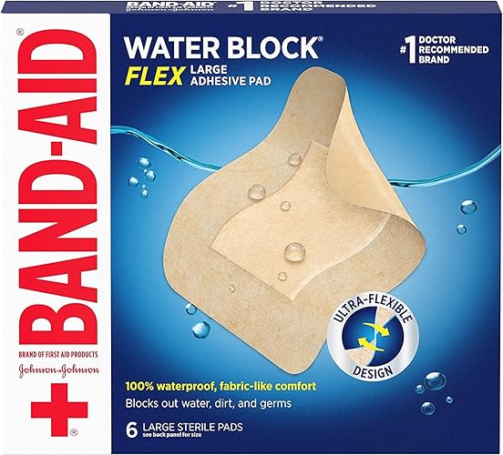 Band-Aid Waterproof Non-Stick Sterile Pads, Large 2.9X4 Inches, 6 Count First Aid Supplies