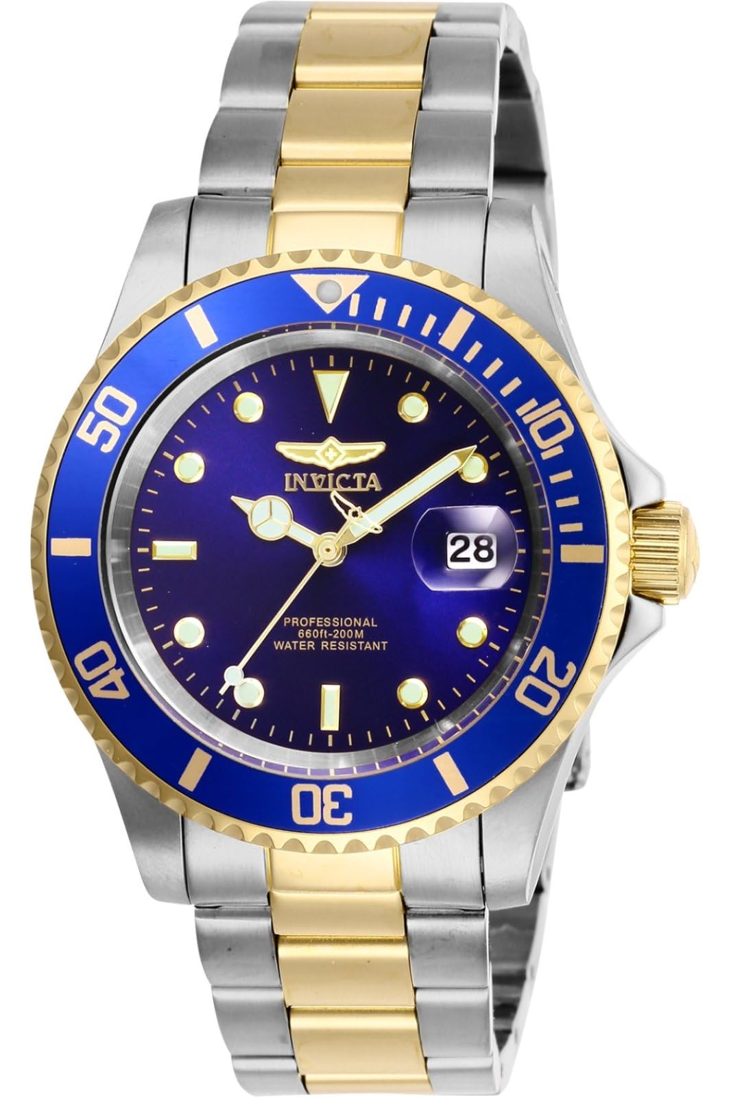 Invicta Pro Diver Men'S Quartz Watch, Two-Tone Stainless Steel Strap, Model 26972