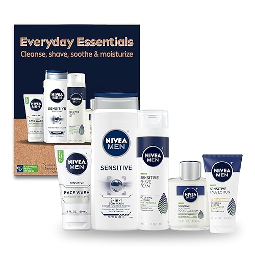 Nivea Men 5 Piece Skin Care Set For Sensitive Skin - Complete Collection