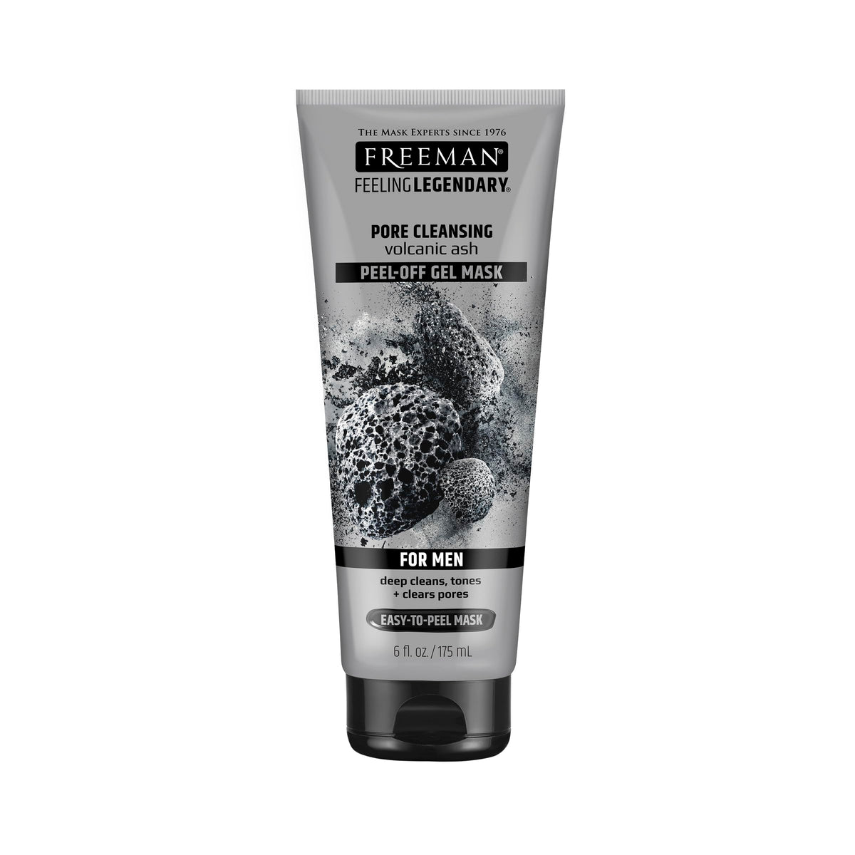 Freeman Volcanic Ash Peel-Off Mask, Deep Cleansing, 6 Fl. Oz. Tube, For Men, Not