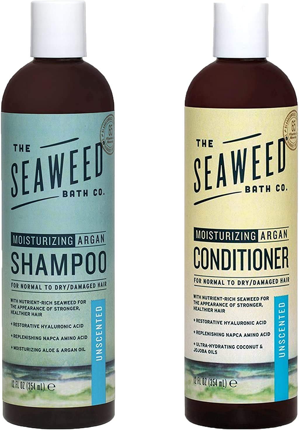 The Seaweed Bath Co. Argan Shampoo & Conditioner Value Pack, Unscented, 12 Fl Oz (Pack Of 2)