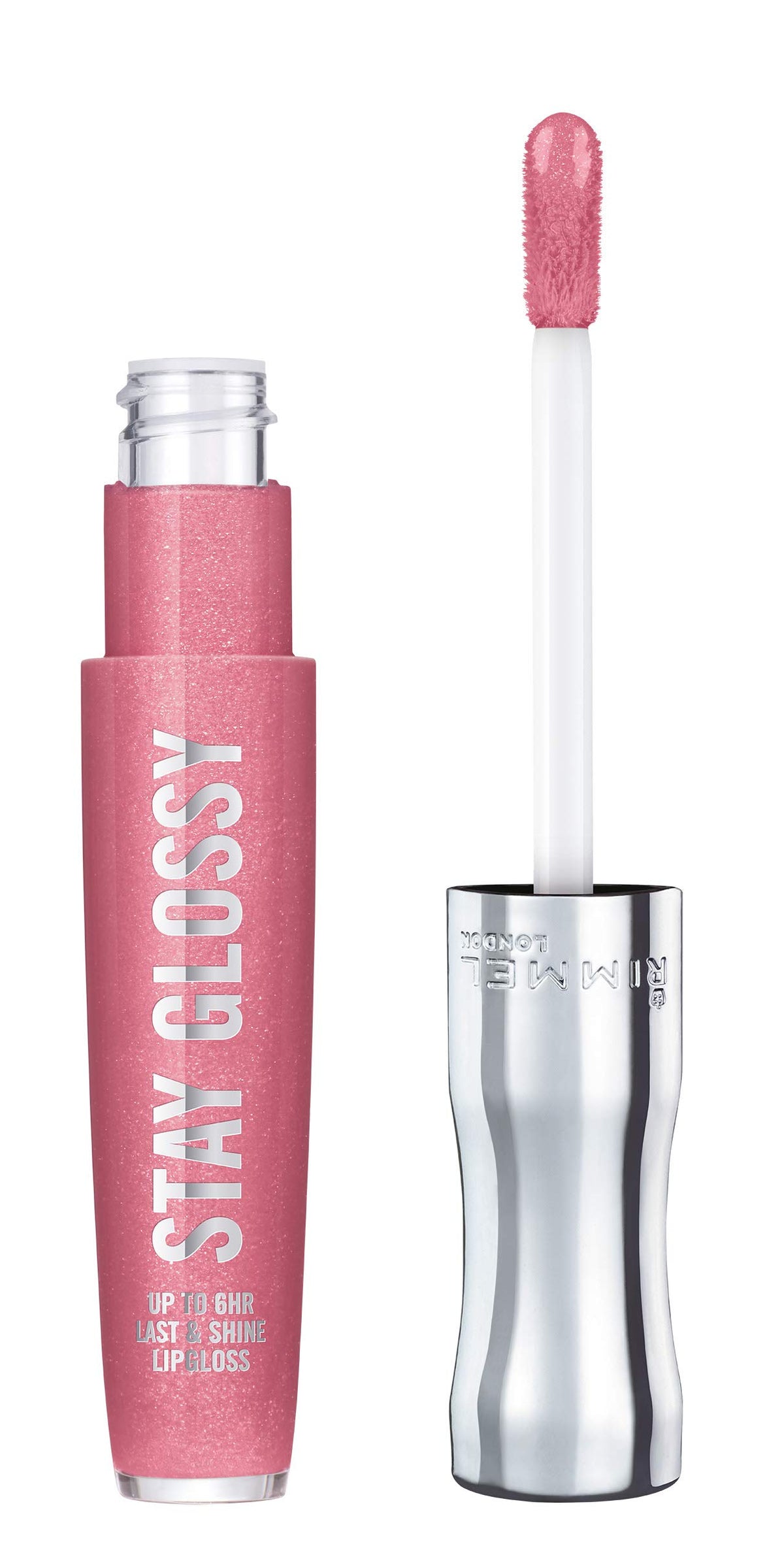 Rimmel Stay Glossy Lip Gloss, Non-Sticky, Lightweight, Color: Flower Power, 0.18Oz