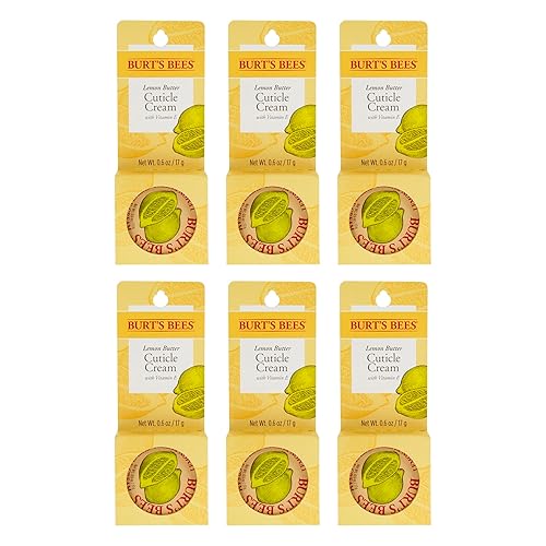 Burt's Bees Lemon Butter Cuticle Cream 0.6 oz, Pack of 6 - Nourishing Cuticle Care for All