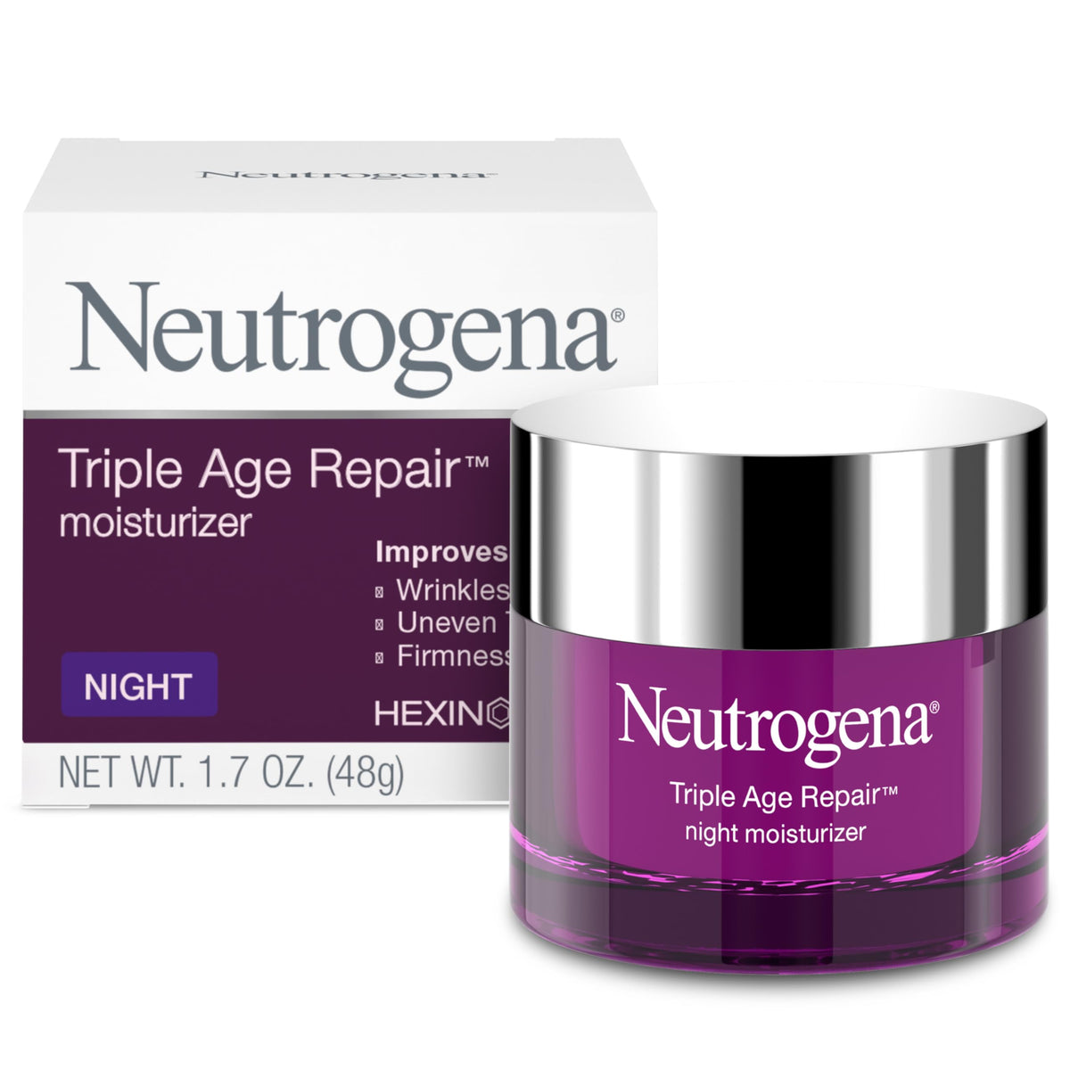 Neutrogena Triple Age Repair Night Cream, Anti-Aging With Vitamin C, 1.7 Oz, Fights Wrinkles