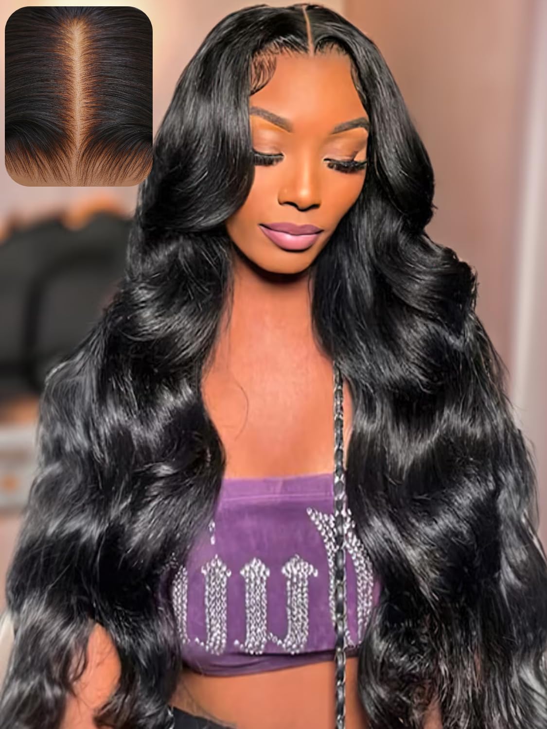 UNICE 20&quot; Body Wave Human Hair Lace Wig - Pre Plucked, Bleached Knots, Baby Hair