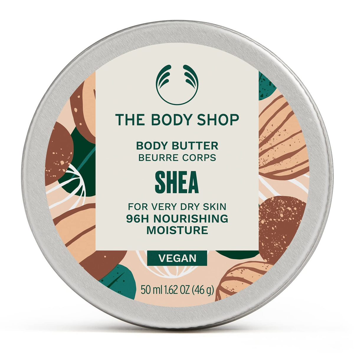 The Body Shop Shea Body Butter - Vegan Hydrating Moisturizer For Very Dry Skin, 1.62 Oz