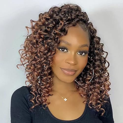 Zrq Gogo Curl Crochet Hair 10 Inch T30 - Short Curly Braids For Women, Natural Beach Wave