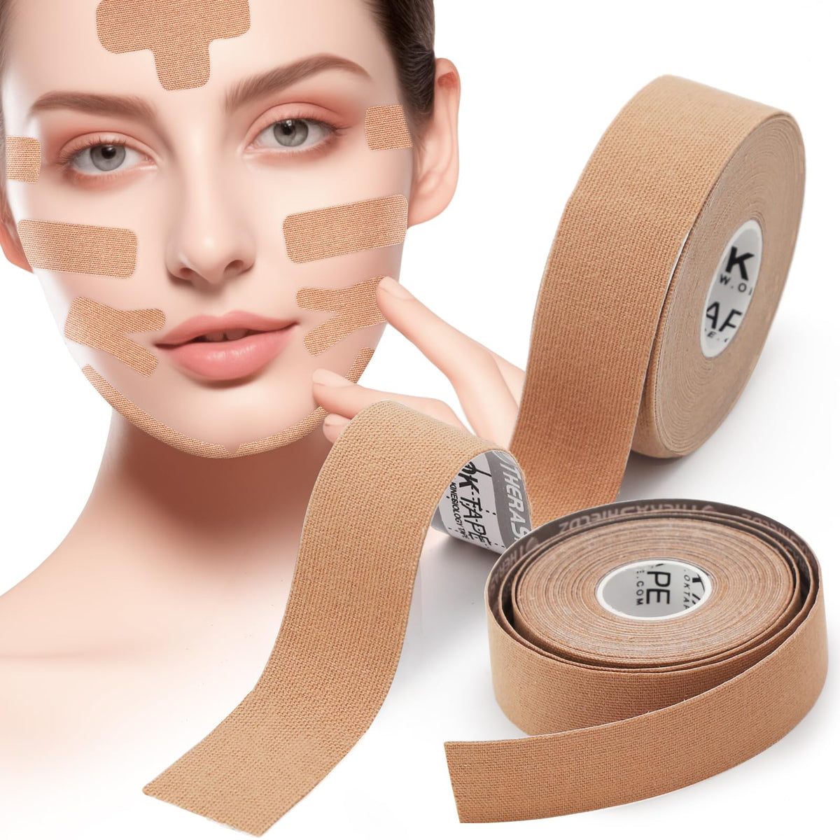 Ok Tape Face Lift Tape - Anti-Wrinkle Skin Tightening, 2 Rolls 1In X 16.4Ft,