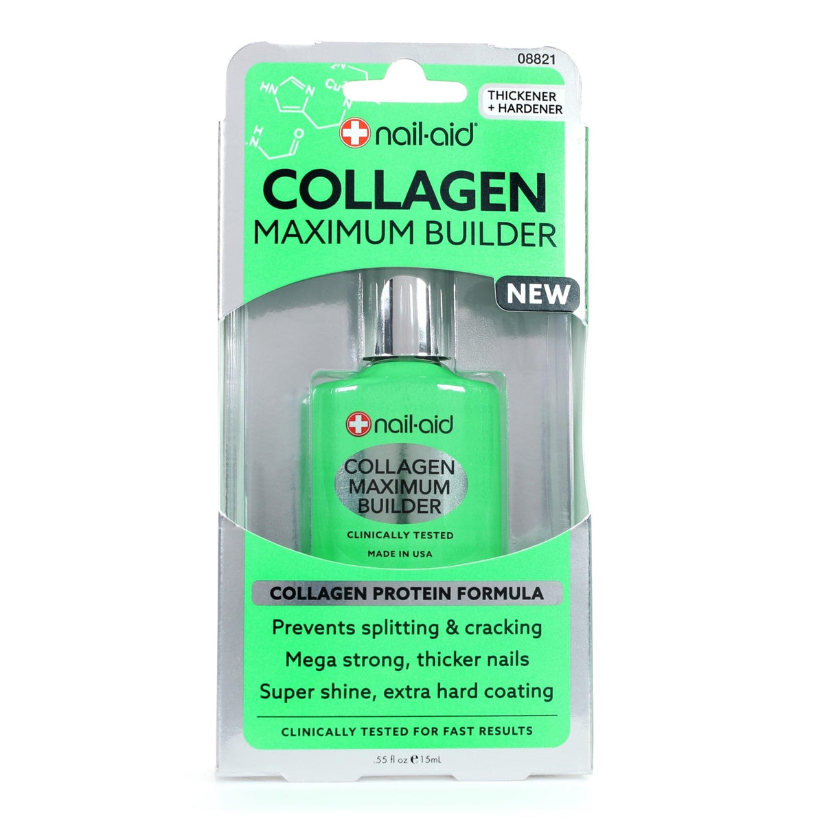 Nail-Aid Collagen Power Coat - Clear Nail Treatment, 0.55 Fl Oz For Strength & Shine