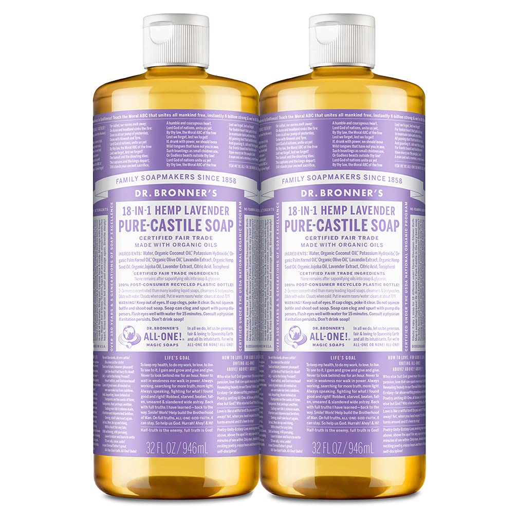 Dr. Bronner'S Pure-Castile Liquid Soap, Lavender, 32Oz, 2-Pack - Organic, Vegan, 18