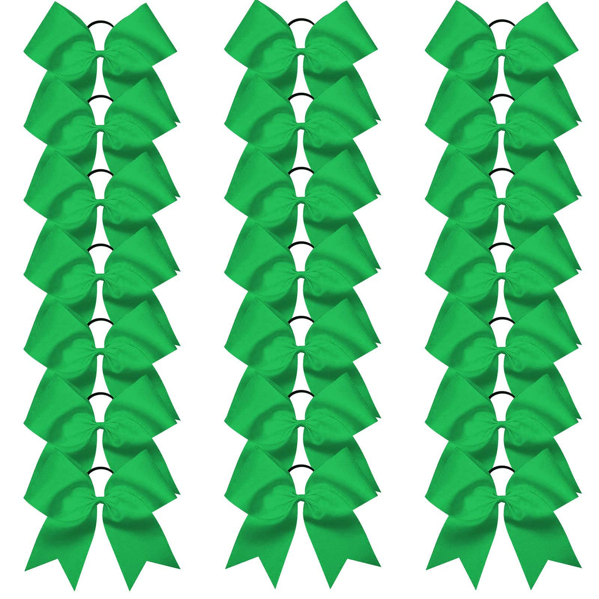 OAOLEER 21PCS Green Jumbo Cheer Bows for Teens - Handmade with Ponytail Holder