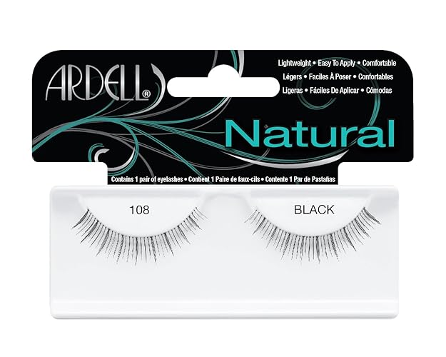 Ardell Fashion Lashes 108 Black - Pack Of 4, Human Hair, Natural Look, Comfortable Wear