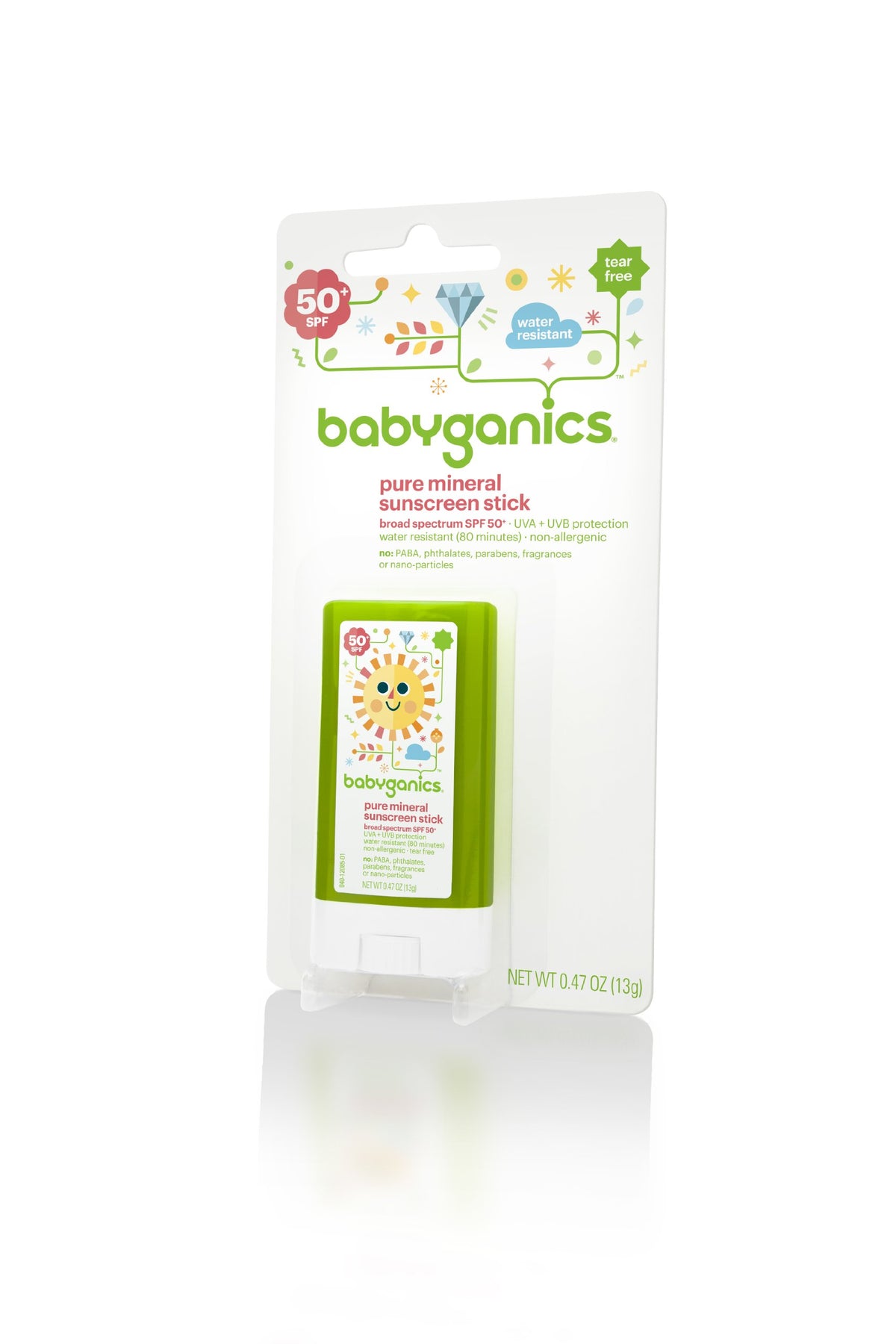 Babyganics Sunscreen Stick Spf 50, .47Oz, Water-Resistant, Safe For Babies, Packaging May Vary