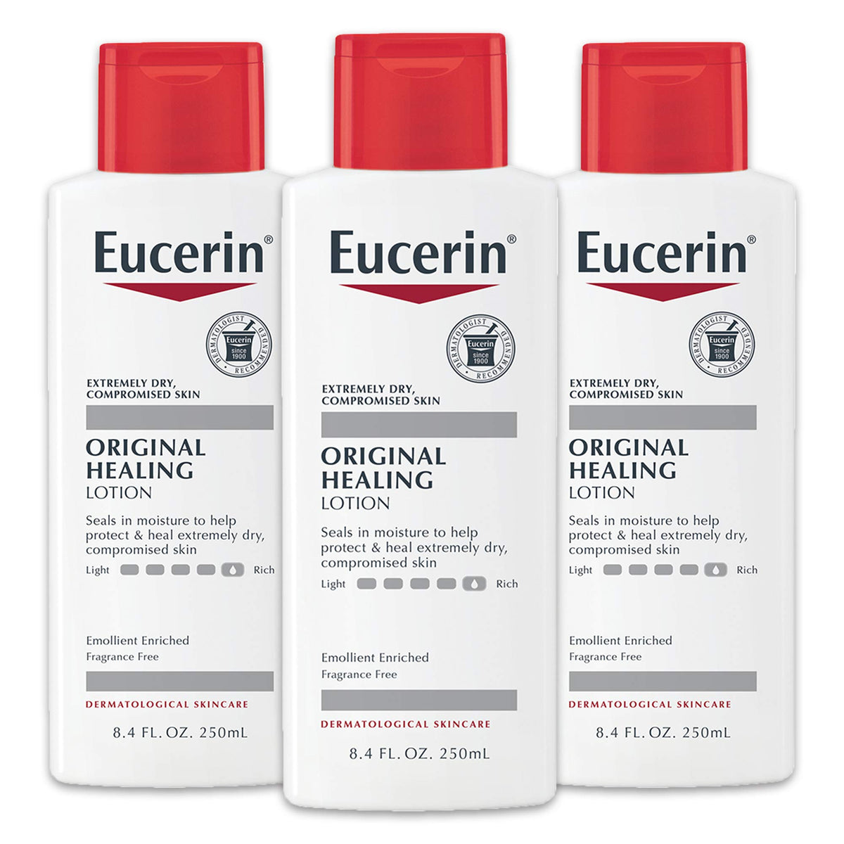 Eucerin Original Healing Lotion - Fragrance Free, 8.4 Fl. Oz. (Pack Of 3) For Dry Skin