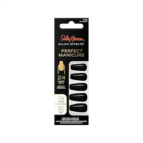 Sally Hansen Salon Effects Press On Nails, Onyx-Pected, Coffin Shape, 29 Piece Set