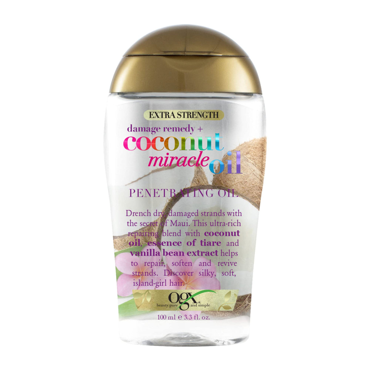 Ogx Extra Strength Coconut Miracle Oil Treatment For Coarse, Dry Hair, 3.3 Fl Oz