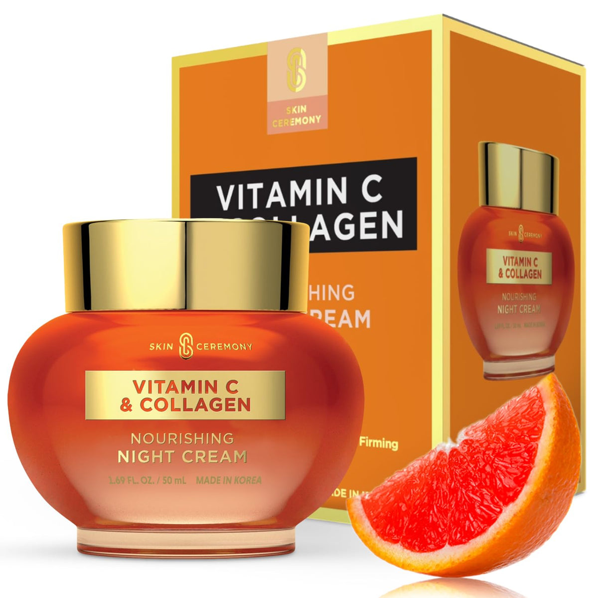 Skin Ceremony Vitamin C & Collagen Face Moisturizer - Anti-Aging, 1.69 Fl Oz - Cruelty-Free