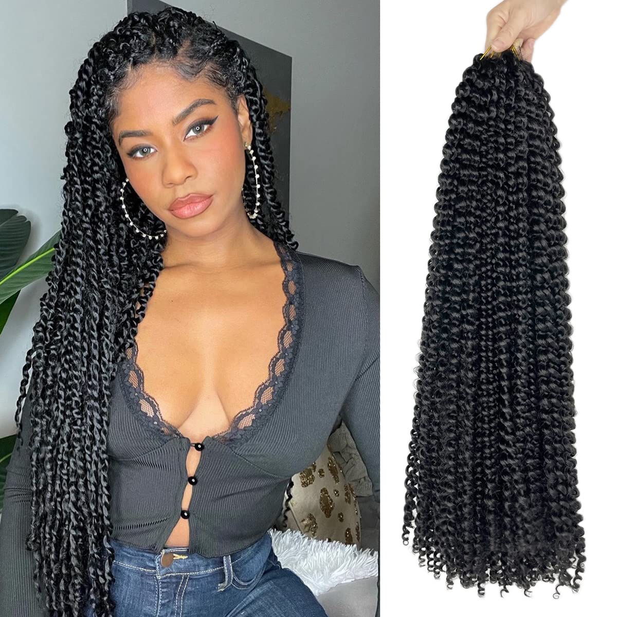 Desire4Hair Passion Twist 30&quot; Water Wave Crochet Hair - 7 Packs Synthetic Braids For Black Women