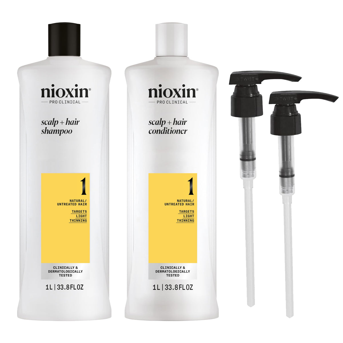 Nioxin System 1 Shampoo & Conditioner, 33.8 Fl Oz, For Natural Hair With Light Thinning