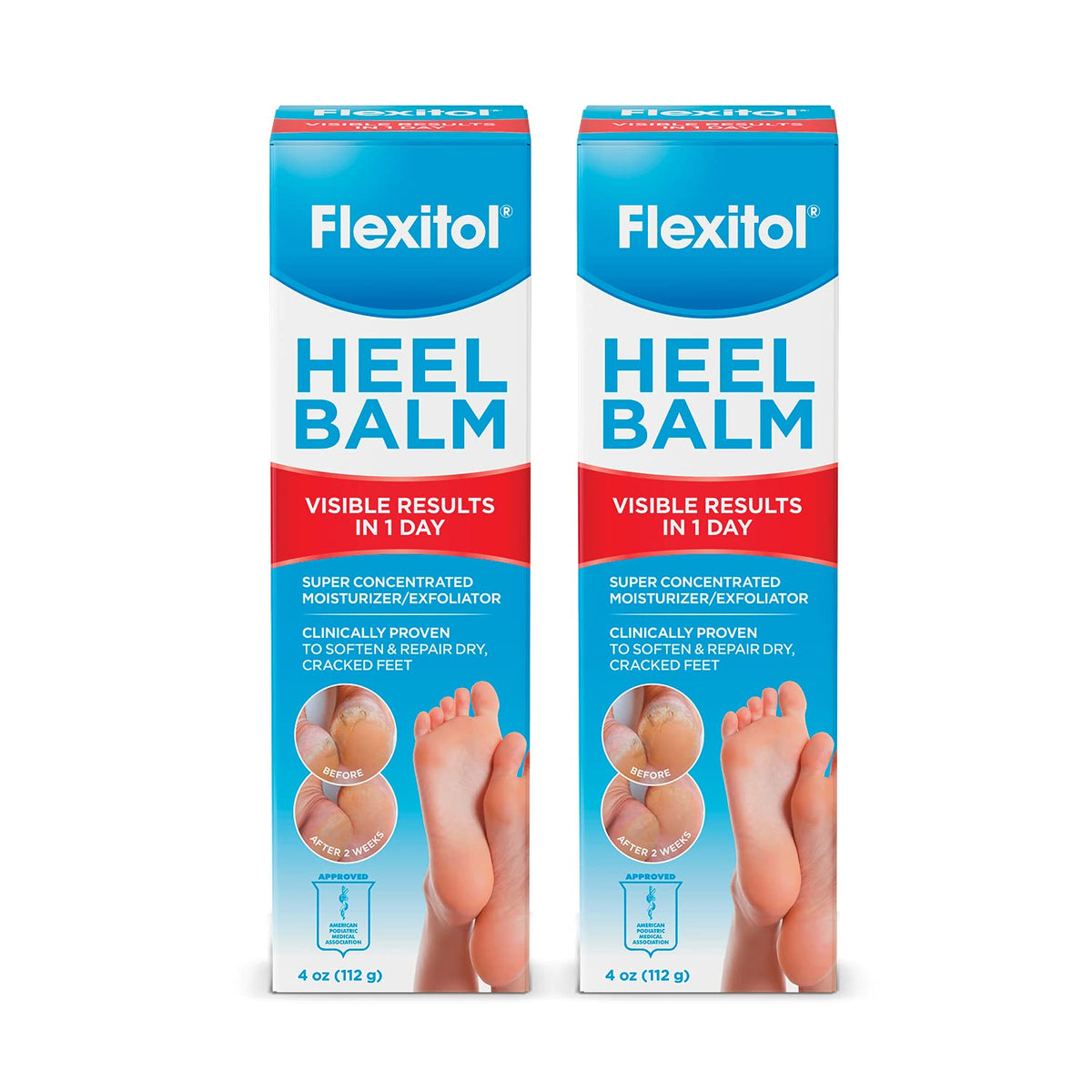 Flexitol Heel Balm - Moisturizing & Exfoliating Foot Cream, 4 Oz Tube (Pack Of 2)