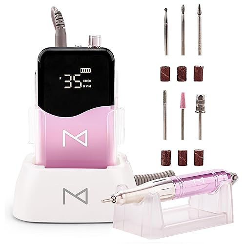 M Mase Professional Nail Drill Machine - Brushless 2-in-1, 35000 RPM, Unicorn Pink