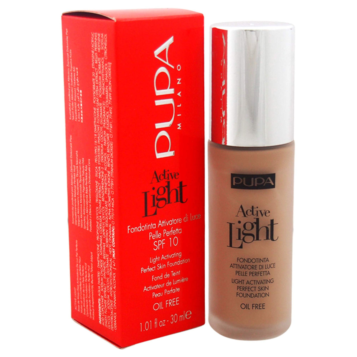 Pupa Milano Active Light Activating Perfect Skin SPF 10 Foundation  No 050Golden Beige  1 Ounce