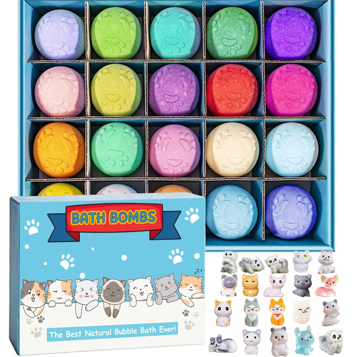 Kottke Kids Bath Bombs Gift Set - 20 Pack Organic Surprise Inside For Boys & Girls, 1 Ounce