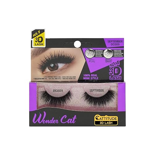 Ebin New York September Wonder Cat 3D Faux Mink Lashes - Black, 1 Count