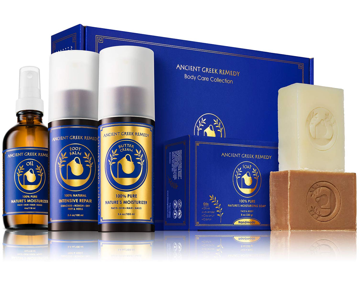 Ancient Greek Remedy Organic Skin Care Gift Set - Lavender Bath & Body Spa Essentials For All