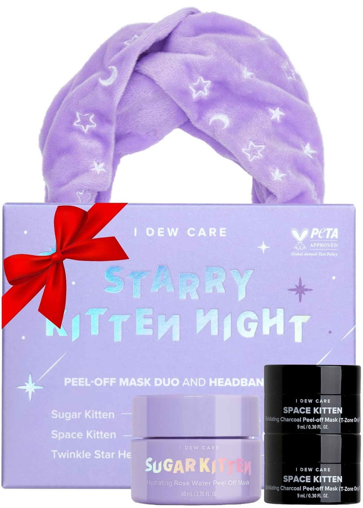 I Dew Care Starry Kitten Night Peel-Off Face Mask Set | Hydrating, Illuminating, Exfoliating