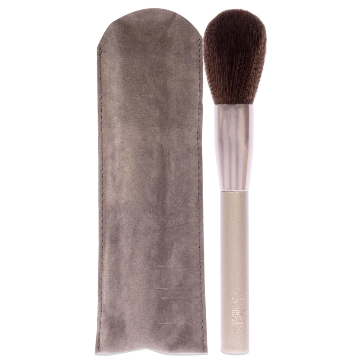 delilah  BlusherHighlighter Complexion Tapered Makeup Brush  Wooden HAndle  Long Synthetic Fibres  Cheek Blush  Translucent