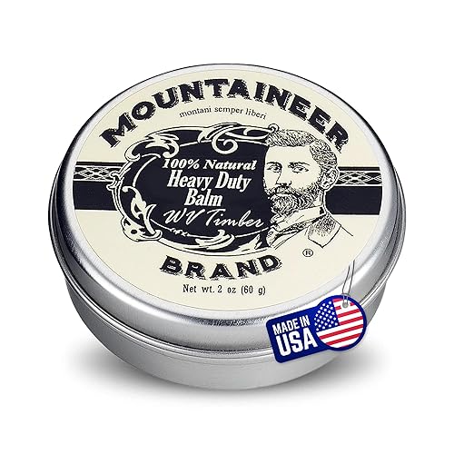 Mountaineer Brand Heavy Duty Beard Balm - 100% Natural, Timber Scent, 2Oz Grooming Kit