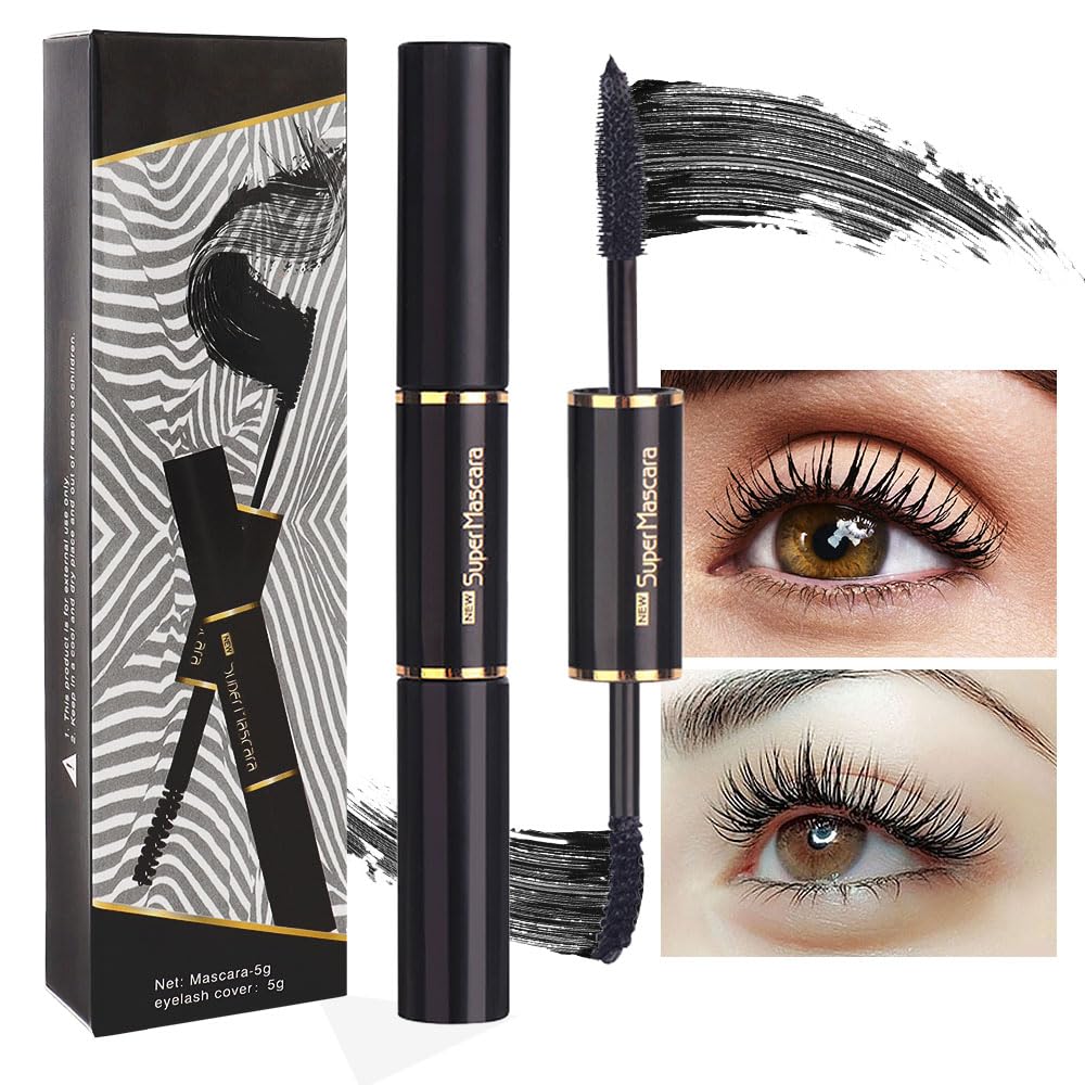 Bingbrush Double-Ended Colored Mascara Set - Waterproof, Long-Lasting, Vegan Eye Makeup, Black