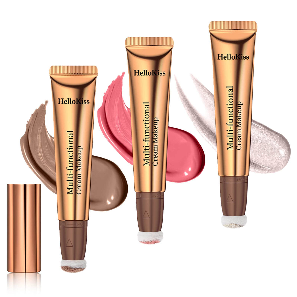 Paminify Contour Beauty Wand Trio - Liquid Highlighter, Blush & Bronzer Stick, Cruelty-Free