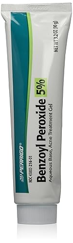 Perrigo Benzoyl Peroxide Acne Treatment Gel, 5% - 90G Tube, White