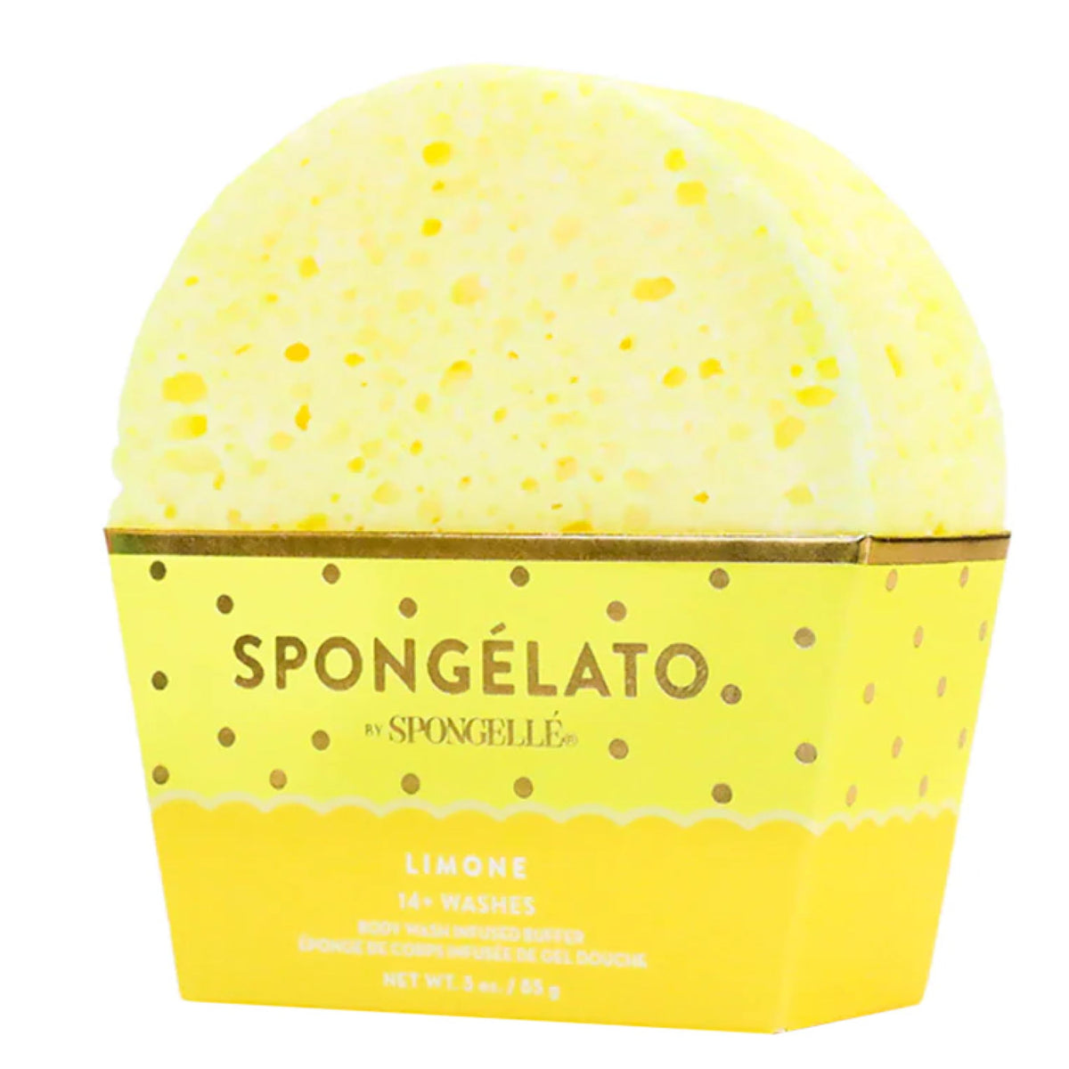 Spongellé Spongelato Loofah Body Scrubber, Infused With Body Wash, Limone, 14+ Uses