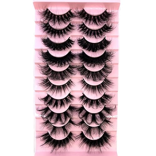 HBZGTLAD 3D Curl Winged Fake Mink Eyelashes - Thick, Handmade, Natural Cross Lash (MX-1)