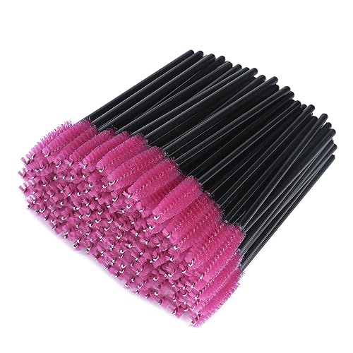 G2Plus 300Pcs Eyelash Brush Wands - Disposable Spoolies For Eyelash Extensions & Eyebrows, Red