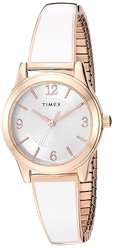 Timex Women'S Rose Gold-Tone Blush Stretch Bangle 25Mm Expansion Band Watch